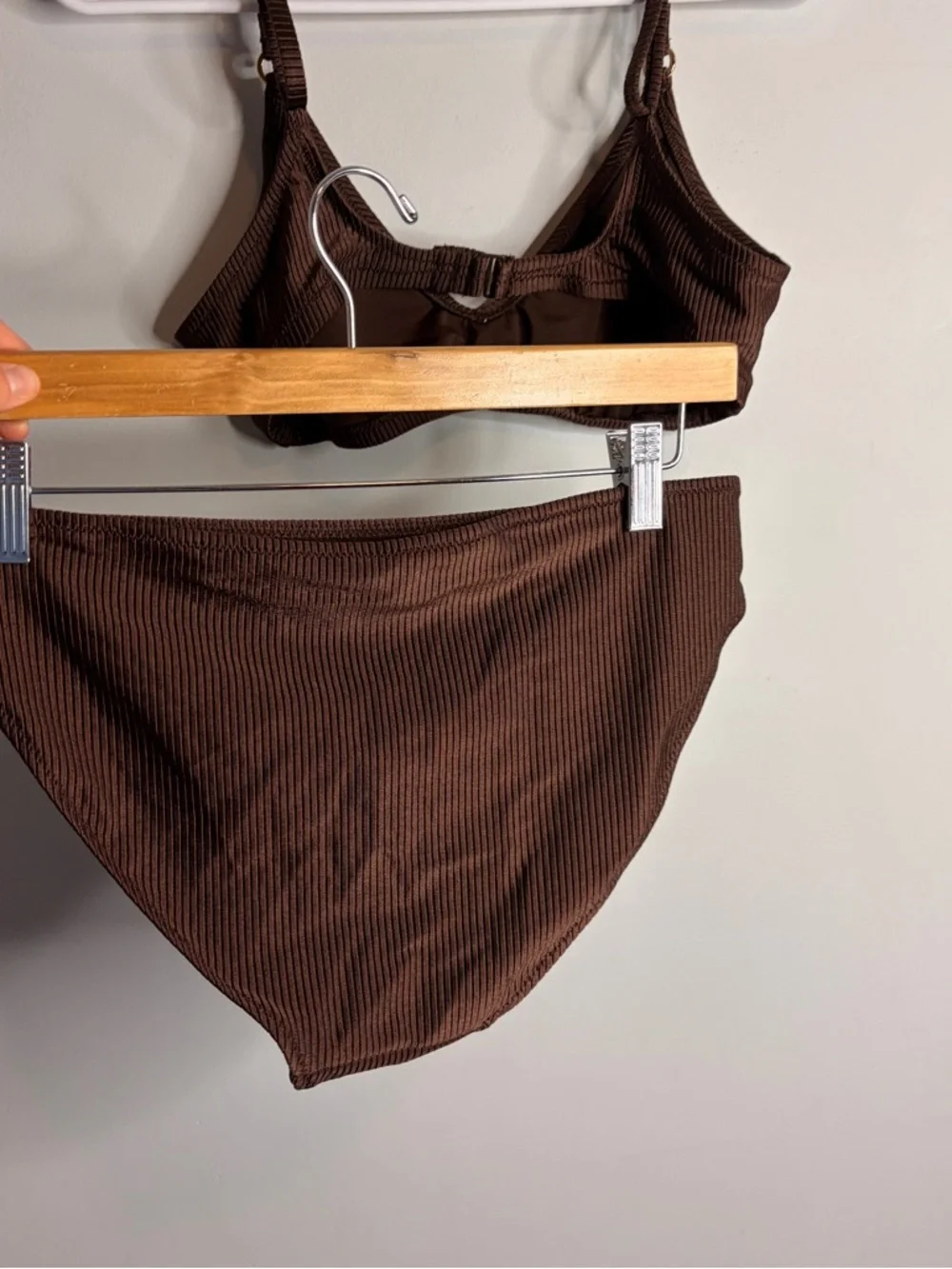 Aerie Ribbed Brown Bikini Set - Women's Swimwear Large - Picture 7 of 7